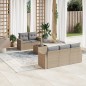 vidaXL 6-tlg. Garten-Sofagarnitur mit Kissen Beige Poly Rattan vidaXL 6-tlg. Garten-Sofagarnitur mit Kissen Beige Poly Rattan