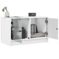 vidaXL TV-Schrank mit Glastüren Weiß 68x37x42 cm vidaXL TV-Schrank mit Glastüren Weiß 68x37x42 cm