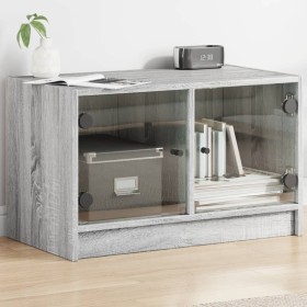 vidaXL TV-Schrank mit Glastüren Grau Sonoma 68x37x42 cm