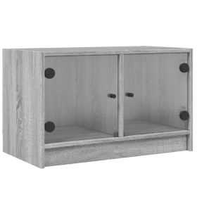 vidaXL TV-Schrank mit Glastüren Grau Sonoma 68x37x42 cm
