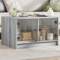 vidaXL Couchtisch mit Glastüren Grau Sonoma 68x50x42 cm vidaXL Couchtisch mit Glastüren Grau Sonoma 68x50x42 cm