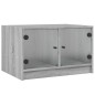 vidaXL Couchtisch mit Glastüren Grau Sonoma 68x50x42 cm vidaXL Couchtisch mit Glastüren Grau Sonoma 68x50x42 cm