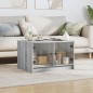 vidaXL Couchtisch mit Glastüren Grau Sonoma 68x50x42 cm vidaXL Couchtisch mit Glastüren Grau Sonoma 68x50x42 cm