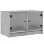vidaXL TV-Schrank mit Glastüren Betongrau 68x37x42 cm vidaXL TV-Schrank mit Glastüren Betongrau 68x37x42 cm