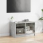 vidaXL TV-Schrank mit Glastüren Betongrau 68x37x42 cm vidaXL TV-Schrank mit Glastüren Betongrau 68x37x42 cm