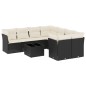 vidaXL 9-tlg. Garten-Sofagarnitur mit Kissen Schwarz Poly Rattan vidaXL 9-tlg. Garten-Sofagarnitur mit Kissen Schwarz Poly Rattan