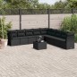 vidaXL 10-tlg. Garten-Sofagarnitur mit Kissen Schwarz Poly Rattan vidaXL 10-tlg. Garten-Sofagarnitur mit Kissen Schwarz Poly Rattan
