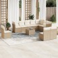 vidaXL 11-tlg. Garten-Sofagarnitur mit Kissen Beige Poly Rattan vidaXL 11-tlg. Garten-Sofagarnitur mit Kissen Beige Poly Rattan