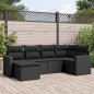 vidaXL 6-tlg. Garten-Sofagarnitur mit Kissen Schwarz Poly Rattan vidaXL 6-tlg. Garten-Sofagarnitur mit Kissen Schwarz Poly Rattan