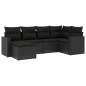 vidaXL 6-tlg. Garten-Sofagarnitur mit Kissen Schwarz Poly Rattan vidaXL 6-tlg. Garten-Sofagarnitur mit Kissen Schwarz Poly Rattan