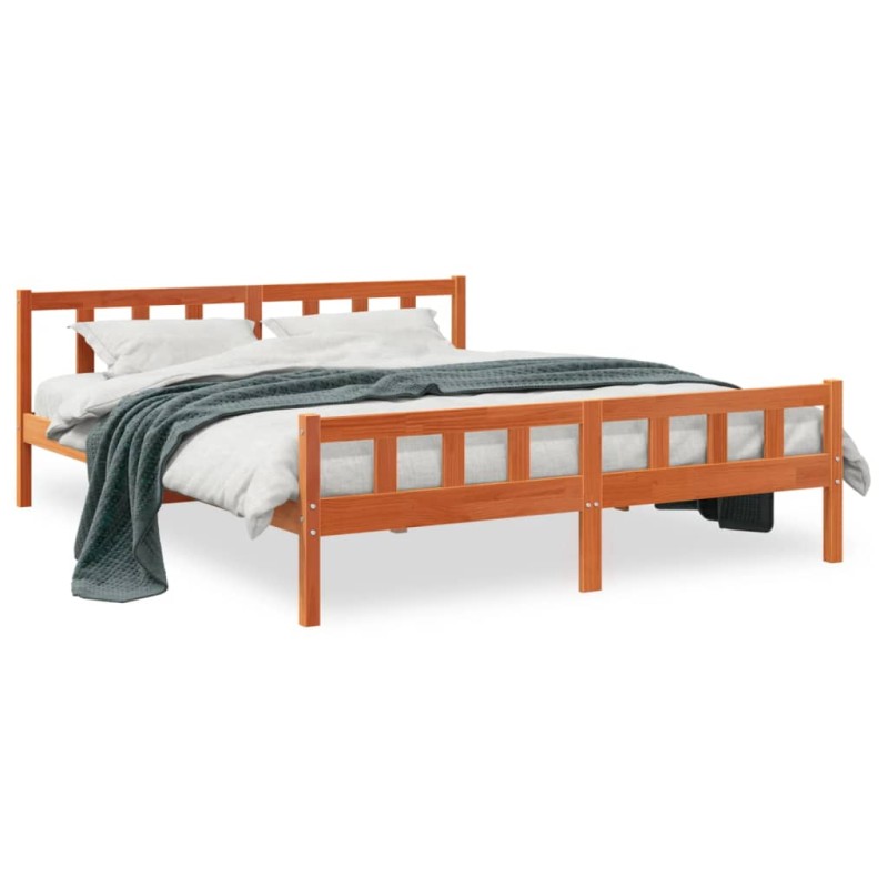 vidaXL Massivholzbett ohne Matratze Wachsbraun 180x200 Kiefernholz vidaXL Massivholzbett ohne Matratze Wachsbraun 180x200 Kiefernholz