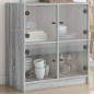vidaXL Beistellschrank mit Glastüren Grau Sonoma 68x37x75,5 cm vidaXL Beistellschrank mit Glastüren Grau Sonoma 68x37x75,5 cm