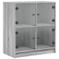 vidaXL Beistellschrank mit Glastüren Grau Sonoma 68x37x75,5 cm vidaXL Beistellschrank mit Glastüren Grau Sonoma 68x37x75,5 cm