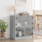 vidaXL Beistellschrank mit Glastüren Grau Sonoma 68x37x75,5 cm vidaXL Beistellschrank mit Glastüren Grau Sonoma 68x37x75,5 cm