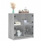 vidaXL Beistellschrank mit Glastüren Grau Sonoma 68x37x75,5 cm vidaXL Beistellschrank mit Glastüren Grau Sonoma 68x37x75,5 cm