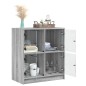vidaXL Beistellschrank mit Glastüren Grau Sonoma 68x37x75,5 cm vidaXL Beistellschrank mit Glastüren Grau Sonoma 68x37x75,5 cm