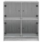 vidaXL Beistellschrank mit Glastüren Grau Sonoma 68x37x75,5 cm vidaXL Beistellschrank mit Glastüren Grau Sonoma 68x37x75,5 cm