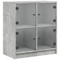 vidaXL Beistellschrank mit Glastüren Betongrau 68x37x75,5 cm vidaXL Beistellschrank mit Glastüren Betongrau 68x37x75,5 cm