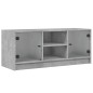 vidaXL TV-Schrank mit Glastüren Betongrau 102x37x42 cm vidaXL TV-Schrank mit Glastüren Betongrau 102x37x42 cm