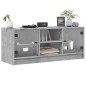 vidaXL TV-Schrank mit Glastüren Betongrau 102x37x42 cm vidaXL TV-Schrank mit Glastüren Betongrau 102x37x42 cm