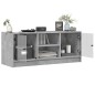vidaXL TV-Schrank mit Glastüren Betongrau 102x37x42 cm vidaXL TV-Schrank mit Glastüren Betongrau 102x37x42 cm