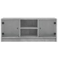 vidaXL TV-Schrank mit Glastüren Betongrau 102x37x42 cm vidaXL TV-Schrank mit Glastüren Betongrau 102x37x42 cm