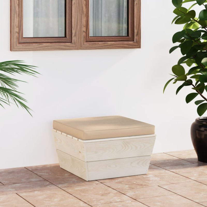 Garten-Paletten-Hocker mit Kissen Imprägniertes Fichtenholz Garten-Paletten-Hocker mit Kissen Imprägniertes Fichtenholz