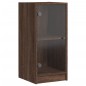 vidaXL Beistellschrank mit Glastüren Braun Eichen-Optik 35x37x75,5 cm vidaXL Beistellschrank mit Glastüren Braun Eichen-Optik 35x37x75,5 cm