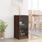 vidaXL Beistellschrank mit Glastüren Braun Eichen-Optik 35x37x75,5 cm vidaXL Beistellschrank mit Glastüren Braun Eichen-Optik 35x37x75,5 cm