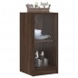 vidaXL Beistellschrank mit Glastüren Braun Eichen-Optik 35x37x75,5 cm vidaXL Beistellschrank mit Glastüren Braun Eichen-Optik 35x37x75,5 cm