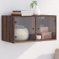 vidaXL Wandschrank mit Glastüren Braun Eichen-Optik 68,5x37x35 cm vidaXL Wandschrank mit Glastüren Braun Eichen-Optik 68,5x37x35 cm