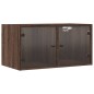 vidaXL Wandschrank mit Glastüren Braun Eichen-Optik 68,5x37x35 cm vidaXL Wandschrank mit Glastüren Braun Eichen-Optik 68,5x37x35 cm