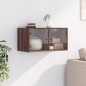 vidaXL Wandschrank mit Glastüren Braun Eichen-Optik 68,5x37x35 cm vidaXL Wandschrank mit Glastüren Braun Eichen-Optik 68,5x37x35 cm