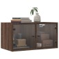 vidaXL Wandschrank mit Glastüren Braun Eichen-Optik 68,5x37x35 cm vidaXL Wandschrank mit Glastüren Braun Eichen-Optik 68,5x37x35 cm