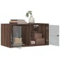 vidaXL Wandschrank mit Glastüren Braun Eichen-Optik 68,5x37x35 cm vidaXL Wandschrank mit Glastüren Braun Eichen-Optik 68,5x37x35 cm