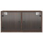 vidaXL Wandschrank mit Glastüren Braun Eichen-Optik 68,5x37x35 cm vidaXL Wandschrank mit Glastüren Braun Eichen-Optik 68,5x37x35 cm