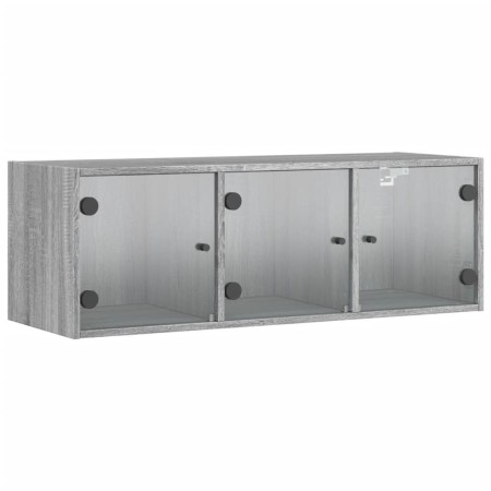 vidaXL Wandschrank mit Glastüren Grau Sonoma 102x37x35 cm