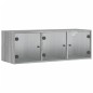 vidaXL Wandschrank mit Glastüren Grau Sonoma 102x37x35 cm vidaXL Wandschrank mit Glastüren Grau Sonoma 102x37x35 cm