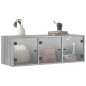 vidaXL Wandschrank mit Glastüren Grau Sonoma 102x37x35 cm vidaXL Wandschrank mit Glastüren Grau Sonoma 102x37x35 cm