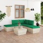 6-tlg. Garten-Sofagarnitur aus Paletten mit Kissen Fichtenholz 6-tlg. Garten-Sofagarnitur aus Paletten mit Kissen Fichtenholz