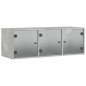 vidaXL Wandschrank mit Glastüren Betongrau 102x37x35 cm vidaXL Wandschrank mit Glastüren Betongrau 102x37x35 cm