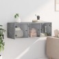 vidaXL Wandschrank mit Glastüren Betongrau 102x37x35 cm vidaXL Wandschrank mit Glastüren Betongrau 102x37x35 cm