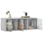 vidaXL Wandschrank mit Glastüren Betongrau 102x37x35 cm vidaXL Wandschrank mit Glastüren Betongrau 102x37x35 cm