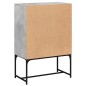 vidaXL Beistellschrank mit Glastüren Betongrau 69x37x100 cm vidaXL Beistellschrank mit Glastüren Betongrau 69x37x100 cm