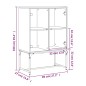 vidaXL Beistellschrank mit Glastüren Betongrau 69x37x100 cm vidaXL Beistellschrank mit Glastüren Betongrau 69x37x100 cm