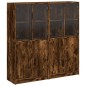 vidaXL Bücherschrank mit Türen Räuchereiche 136x37x142cm Holzwerkstoff vidaXL Bücherschrank mit Türen Räuchereiche 136x37x142cm Holzwerkstoff