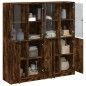 vidaXL Bücherschrank mit Türen Räuchereiche 136x37x142cm Holzwerkstoff vidaXL Bücherschrank mit Türen Räuchereiche 136x37x142cm Holzwerkstoff
