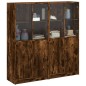 vidaXL Bücherschrank mit Türen Räuchereiche 136x37x142cm Holzwerkstoff vidaXL Bücherschrank mit Türen Räuchereiche 136x37x142cm Holzwerkstoff
