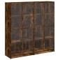 vidaXL Bücherschrank mit Türen Räuchereiche 136x37x142cm Holzwerkstoff vidaXL Bücherschrank mit Türen Räuchereiche 136x37x142cm Holzwerkstoff