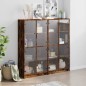 vidaXL Bücherschrank mit Türen Räuchereiche 136x37x142cm Holzwerkstoff vidaXL Bücherschrank mit Türen Räuchereiche 136x37x142cm Holzwerkstoff